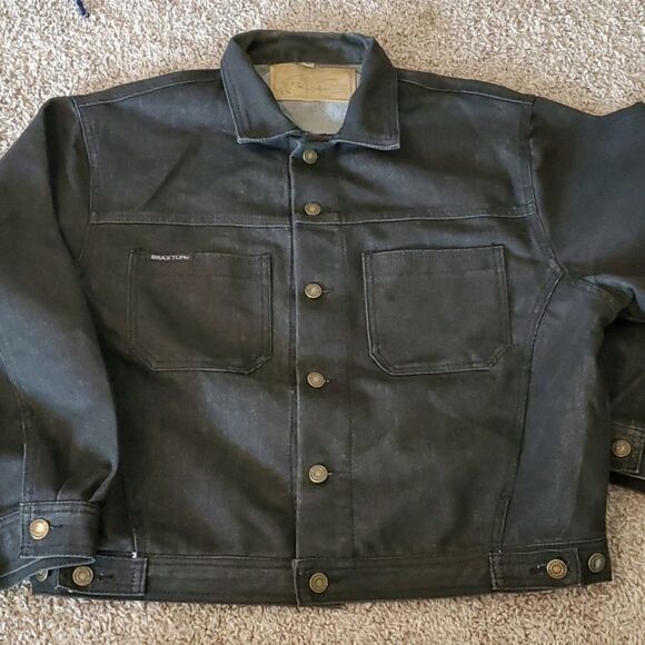Vintage Braxton Special Reserve Dark Sonewashed Denim Jacket Size L - Picture 1 of 7